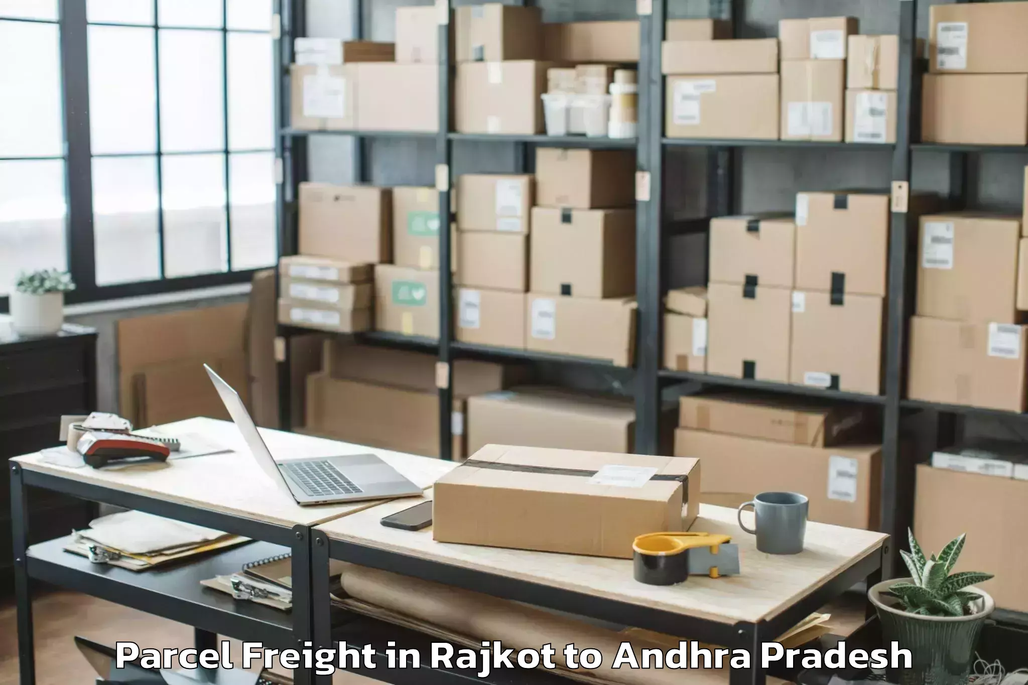 Easy Rajkot to Kanchikacherla Parcel Freight Booking